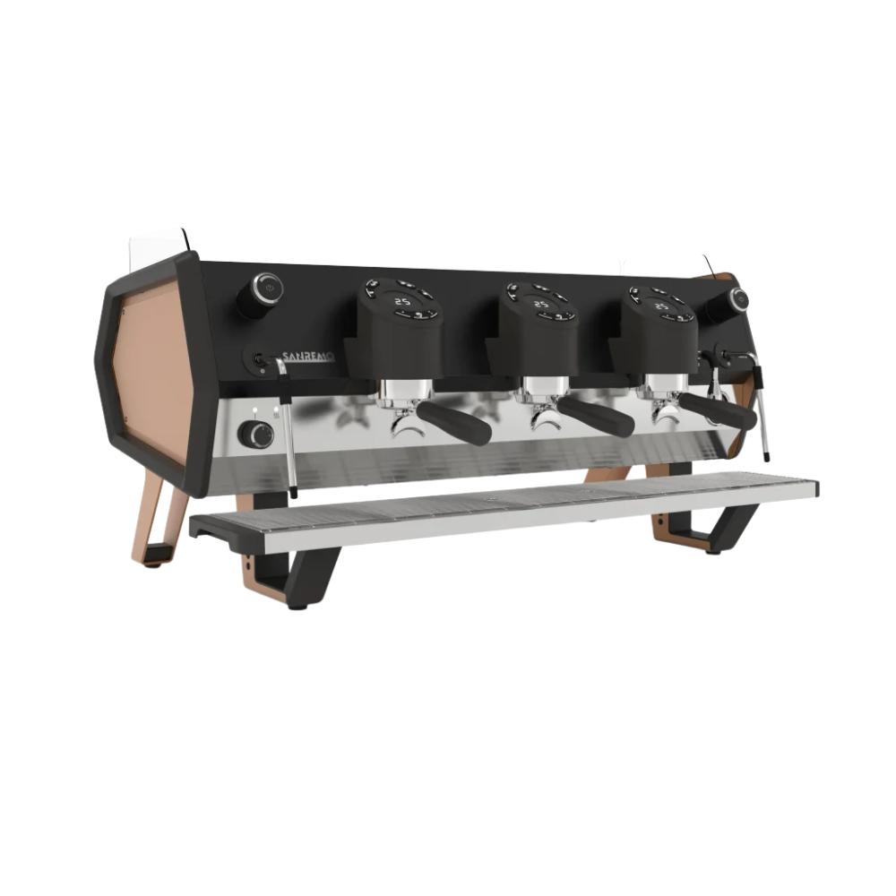 sanremo-d8-copper-gold-3-gruplu-espres-a15c2f.png Sanremo D8 COPPER GOLD – 3 Gruplu Espresso Kahve Makinesi - Görsel 1
